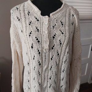 J&M Varon Off-White Hand Knitted Sweater | OS